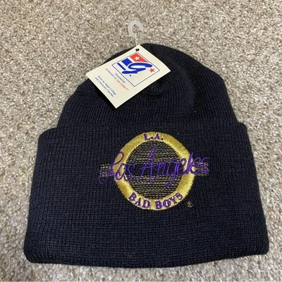 Gorro tejido vintage The Game LA Bad Boys Los Angeles CA Winter Watchman dorado Foto 1 de 2