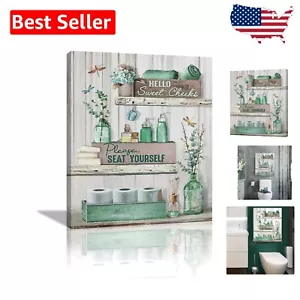 Charming Bathroom Rules Wall Art - Framed Dragonfly Design for Modern Homes - Picture 1 of 10