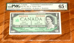 Canada One Dollar 1967 BC-45b Centennial Commemorative Uncirculated Grade 65 EPQ - Picture 1 of 6
