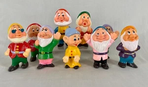 Lote De Colección De (9) Juguetes De Baño De Goma Disney Seven Dwarves 1990 China Hong Kong - Imagen 1 de 9