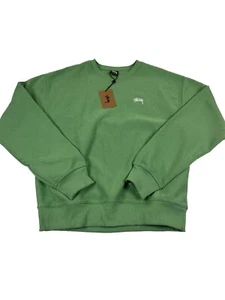 Stüssy Stock Logo Crew Zephyr Verde Talla XL - Imagen 1 de 3