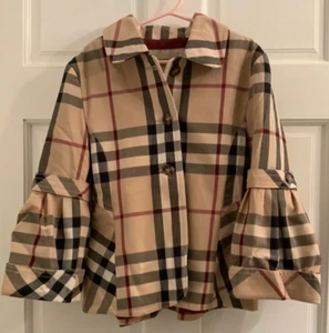 100% Authentic Burberry Nova Check Wool Jacket/Coat Girls Size 8 - Picture 1 of 7