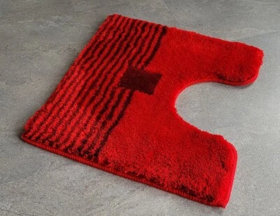 Arena Rubin Rot WC-Vorleger mit Ausschnitt 55x50cm. Florhöhe: 25mm - Bild 1 von 4