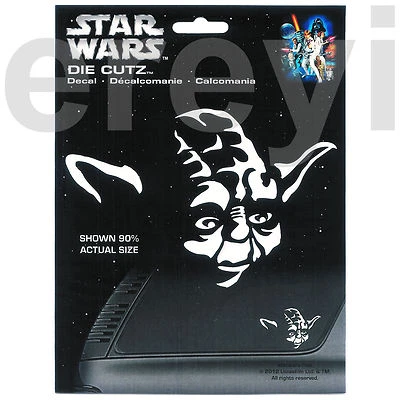 STAR WARS YODA WHITE FACE DECAL Car Auto Truck Disney Jedi Master Vinyl Sticker Foto 1 de 2