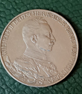 Srebrna moneta 3 marki Rzesza Niemiecka Wilhelm II 1913 A