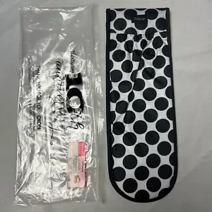 Thirty-One Flat Curling Iron Case Black Polka Dot Hot Tool Protector Travel Bag - Picture 1 of 10