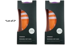 Starbucks Clemson University Reusable Hot Cups w Lid 6/16oz Campus Collect Lot 2 - Picture 1 of 8