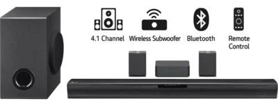 LG SQC4R 4.1ch Sound Bar System with Wireless Rear Speakers & Subwoofer - Image 1 of 4