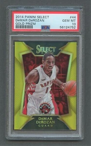 2014 Panini Select GOLD Prizm /10 DEMAR DEROZAN #44 PSA 10 GEM MT Pop 1 of 2 - Picture 1 of 2