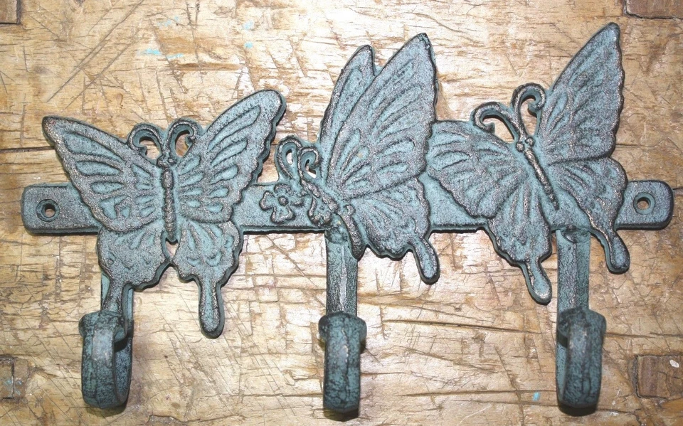 Hierro Fundido Estilo VICTORIANO MARIPOSA Toalla Abrigo Ganchos Sombrero Gancho Llavero Rústico   Foto 1 de 1
