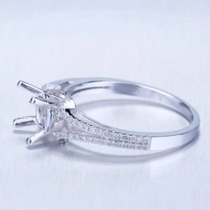 Semi Mount Round 5.5-6.5mm 1/5CT Diamond Engagement Ring Setting Sterling Silver - Picture 1 of 4