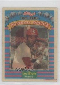 1991 Sportflics Kellogg's Corn Flakes Baseball Greats Lou Brock #10 HOF