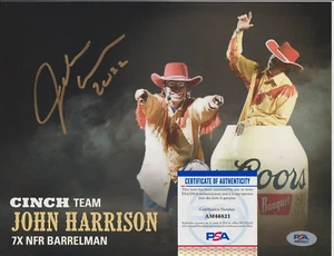 JOHN HARRISON Rodeo Signed AUTO Photo 8.5x11 PSA/DNA COA PRCA NFR BARRELMAN - Picture 1 of 1