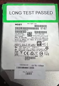 HGST 8TB 3.5" SAS HDD P/N F27376 7200RPM 12GBPS HUH721008AL5204 - Picture 1 of 2