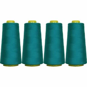 4 BIG CONES AQUAMARINE SEWING THREAD 2750 YD TEX 27 40S/2-THREADART - Picture 1 of 8
