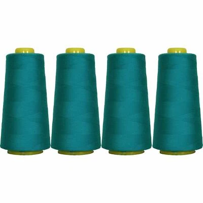 4 BIG CONES AQUAMARINE SEWING THREAD 2750 YD TEX 27 40S/2-THREADART - Image 1 of 4