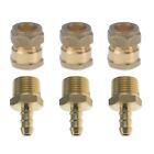 SET OF 3 x BRASS 15mm COMPRESSION to 1/2" INCH BSP FEMALE + 8mm FULHAM NOZZLE