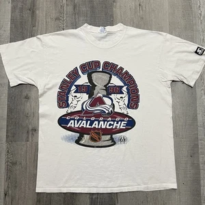 VTG Starter Colorado Avalanche 1996 Stanley Cup Champion NHL Hockey T Shirt - Picture 1 of 4