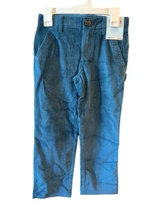 Cat & Jack Boys' Fixed Waist Corduroy Chino Pants Dusty Dark Muted Blue NWT - Picture 1 of 5