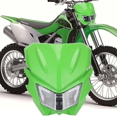 For Kawasaki KLX300 KX250 KLX140 KLX230R KLX300R w/Fairing Green LED Headlight - Image 1 of 4