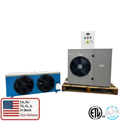 ELITE KITCHEN SUPPLY 3 HP Walk-In Cooler Refrigeration System Evaporator Condenser Compressor HVAC