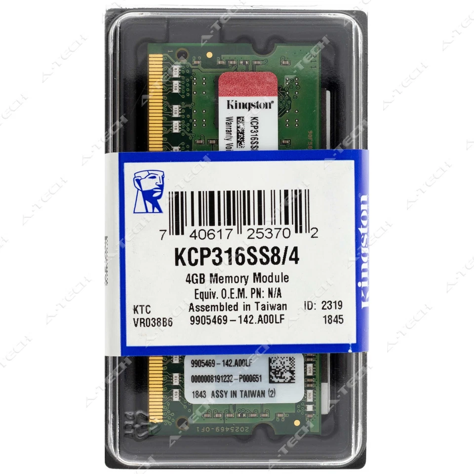 Kingston 4GB DDR3 PC3-12800 SODIMM Factory Sealed Laptop Memory RAM KCP316SS8/4 - Image 1 of 2