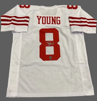 Camiseta autografiada firmada por Steve Young. Pegatina holograma joven. San Francisco 49’ Foto 1 de 4
