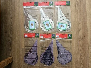 Vintage Weihnachten Decken Hänge Deko Folie Stern lila silber Konvolut NEU - Bild 1 von 5