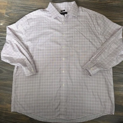 Camisa para hombre Pronto Uomo púrpura/blanco a cuadros manga larga abotonada talla 19 34/35 Foto 1 de 4