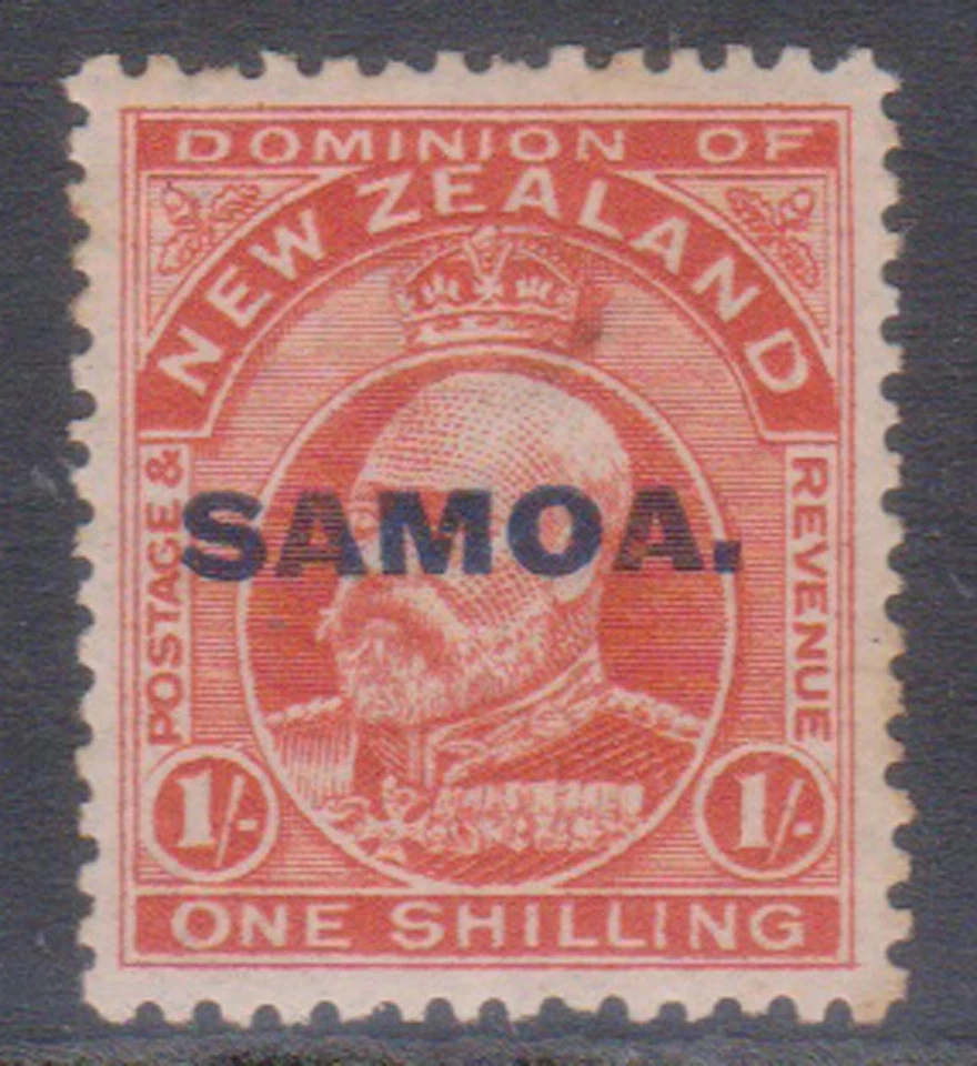 (K40-25) 1914 Samoa 1/- laranja Edward VII O/P Samoa selo MH (Y)  - Imagem 1 de 1