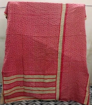 Colcha Kantha vintage retazos india hecha a mano edredón manta de algodón Foto 1 de 2