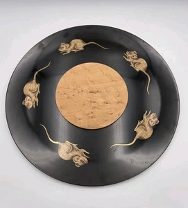 Vintage Couroc von Monterey Holz Intarsien Mäuse Käsebrett Tablett Platte Kalifornien - Bild 1 von 3