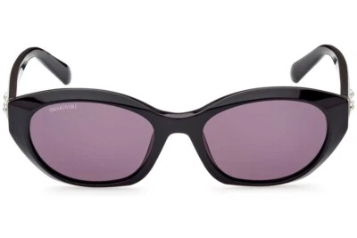 Gafas de sol Swarovski SK 384 01A negro satinado ovalado de plástico marco 53-18-140 piedras Foto 1 de 3