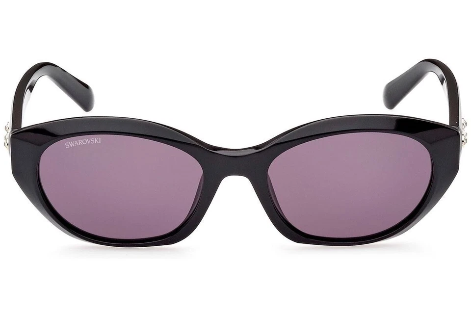 Gafas de sol Swarovski SK 384 01A negro satinado ovalado de plástico marco 53-18-140 piedras Foto 1 de 3