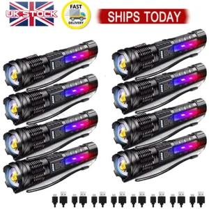  990000000LM Super Bright Flashlight LED Powerful Rechargeable Torch Zoomable - Imagen 1 de 48