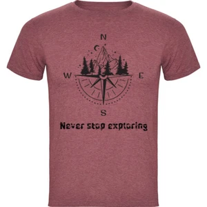 Never Stop Exploring Zitat T-Shirt Reise Outdoor Abenteuer Geschenkideen 2 - Bild 1 von 14