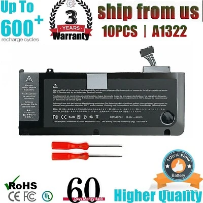 BATERÍA 10 PIEZAS A1322 PARA APPLE MacBook Pro 13" A1278 Mediados de 2009 2010 2011 2012 EE. UU. Foto 1 de 4