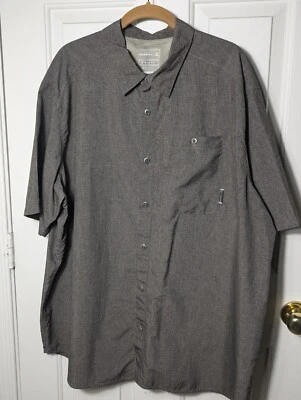 Merrell Button Up S/S Shirt Mens 2XL Gray Opti-wick UPF 30+ Lightweight Outdoors - Image 1 of 4