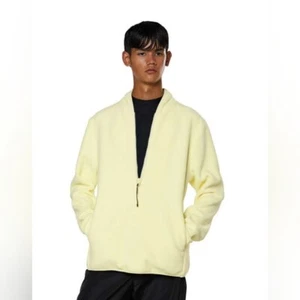 Regen Fleece Jacke Oberbekleidung Streetwear Atmungsaktiv Hellgelb Unisex L Neu mit Etikett - Bild 1 von 4