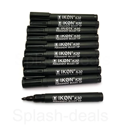Permanent Marker Pens Black - Bullet Tip - High Quality Fine Waterproof Markers  - Image 1 of 3