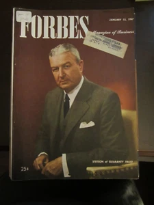 Forbes Business Magazine January 1947 Guaranty Trust Eugene Stetson 67 - Picture 1 of 1