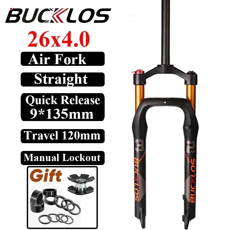 26 Inch Travel 120mm Beach Fat Bike Air Suspension Fork Manual Lockout QR Fork - Image 1 of 4