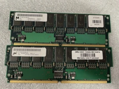 MT18DT8144G-6 Micron 128MB SDRAM ECC PC-100 100Mhz Memory  lot of 2 - Image 1 of 3