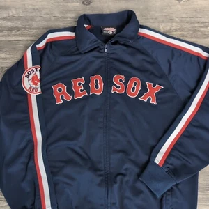 Stitches Athletic Gear Herren Boston Red Sox Jacke mittelblau rot durchgehender Reißverschluss - Bild 1 von 12