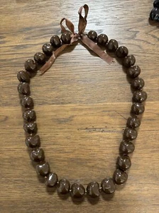 "Collar Kukui Nut Lei marrón con cuentas 30"" graduación hawaiana boda Luau" - Imagen 1 de 4