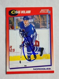 1991-92 Score CRAIG WOLANIN Signed Card #74 - Picture 1 of 2