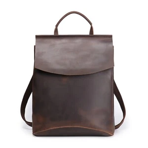 Herren Leder Rucksack Vintage Laptop Tasche 12-Zoll Arbeit Schule Reise - Bild 1 von 12