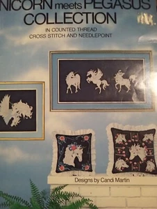 Vintage 80s Unicorn Pegasus Cross Stitch Pattern Booklet Something Special - Picture 1 of 2