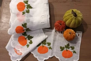 MANTOVANA tendina ARREDO VETRO FINESTRA ZUCCHE ARANCIO H22CM mulltipli di 48cm - Foto 1 di 5