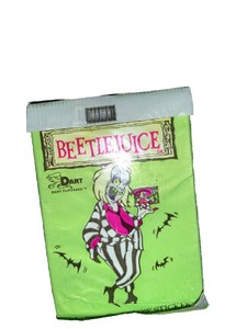 BEETLEJUICE Trading Cards Sealed Pack with 5 Cards+ 1 Glow Sticker Dart 1990